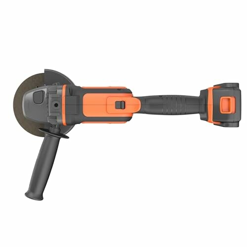 Cordless angle grinder with orange and black design