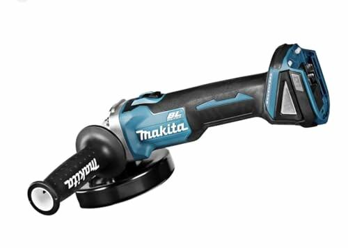 Cordless angle grinder with black and blue design