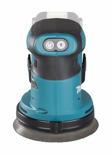 Cordless orbital sander with blue and black design