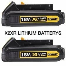 Two DeWalt 18V XR Li-Ion batteries.