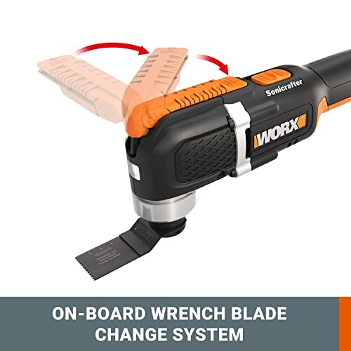 WORX Sonicrafter tool with on-board wrench blade change system